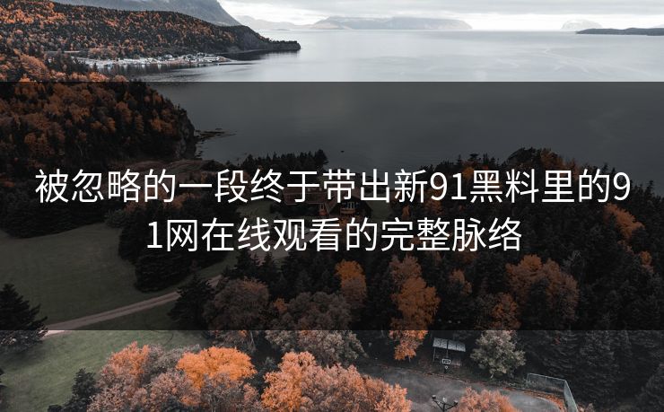 被忽略的一段终于带出新91黑料里的91网在线观看的完整脉络